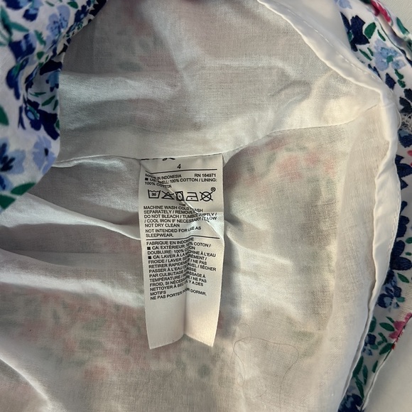 Janie and jack girls floral flutter sleeve babydoll blouse fully lined size 4 - Picture 6 of 6